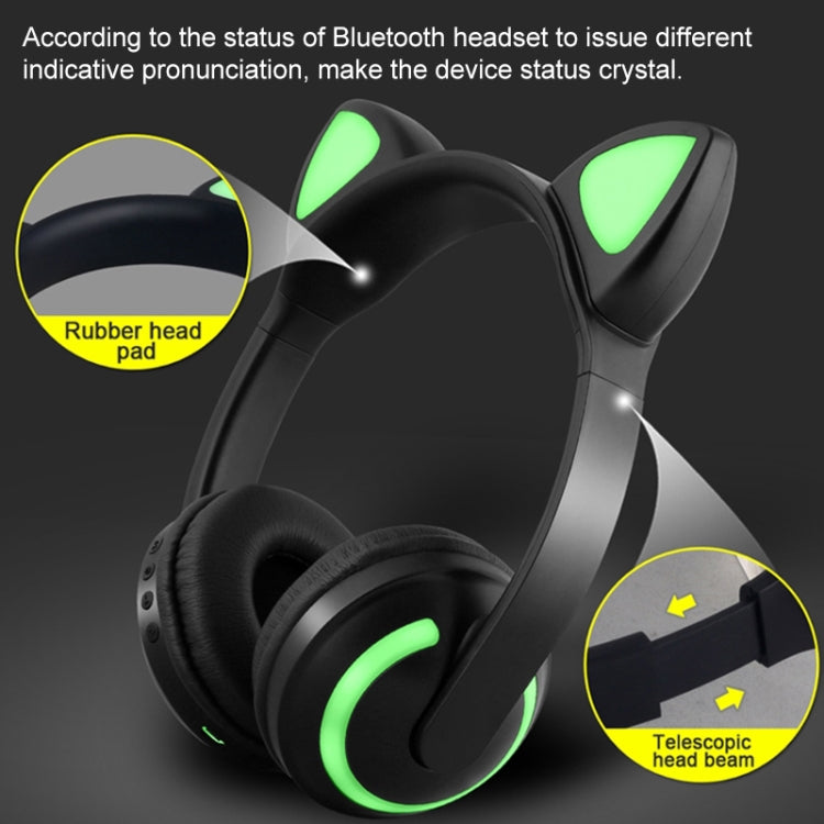 ZW19 LED 7 Colors light Bluetooth Stereo Wireless Headphones Cat Ear Flashing Glowing  Gaming Headset Earphone(Cat Ear) - Headset & Headphone by buy2fix | Online Shopping UK | buy2fix