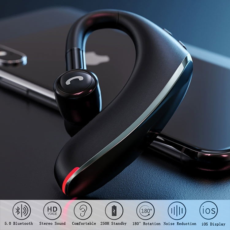 F900 Mini Earhook 180° Freely Rotating Wireless Bluetooth 5.0 Earphone Car Handsfree Call Headphone(Black Gray) - Bluetooth Earphone by buy2fix | Online Shopping UK | buy2fix