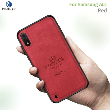 For Galaxy A01 PINWUYO Zun Series PC + TPU + Skin Waterproof And Anti-fall All-inclusive Protective Shell(Red) - Galaxy Phone Cases by PINWUYO | Online Shopping UK | buy2fix