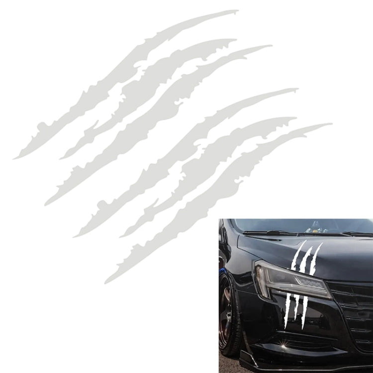 2 PCS Reflective Car Sticker Monster Scratch Stripe Claw Marks Car Auto Headlight Decoration Vinyl Decal Car Stickers, Size:40X12cm (White) - In Car by buy2fix | Online Shopping UK | buy2fix