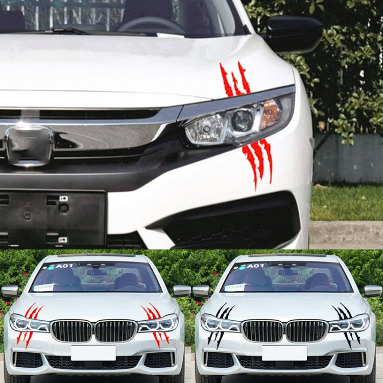 2 PCS Reflective Car Sticker Monster Scratch Stripe Claw Marks Car Auto Headlight Decoration Vinyl Decal Car Stickers, Size:40X12cm (White) - In Car by buy2fix | Online Shopping UK | buy2fix