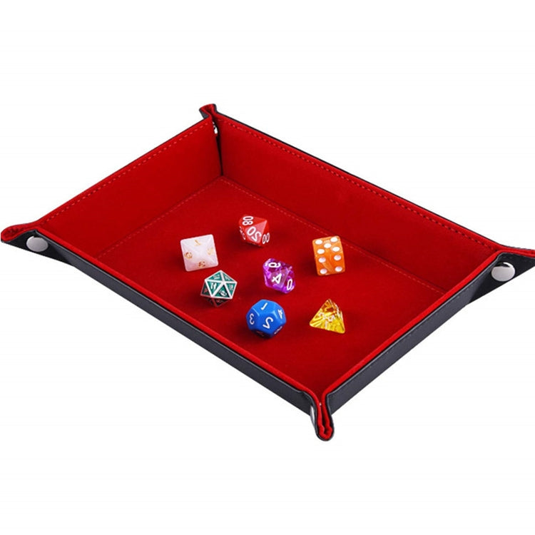 2 PCS PU Leather Folding Hexagonal Dice Game Bar Club Dice Storage Tray(Red) - Gambling by buy2fix | Online Shopping UK | buy2fix