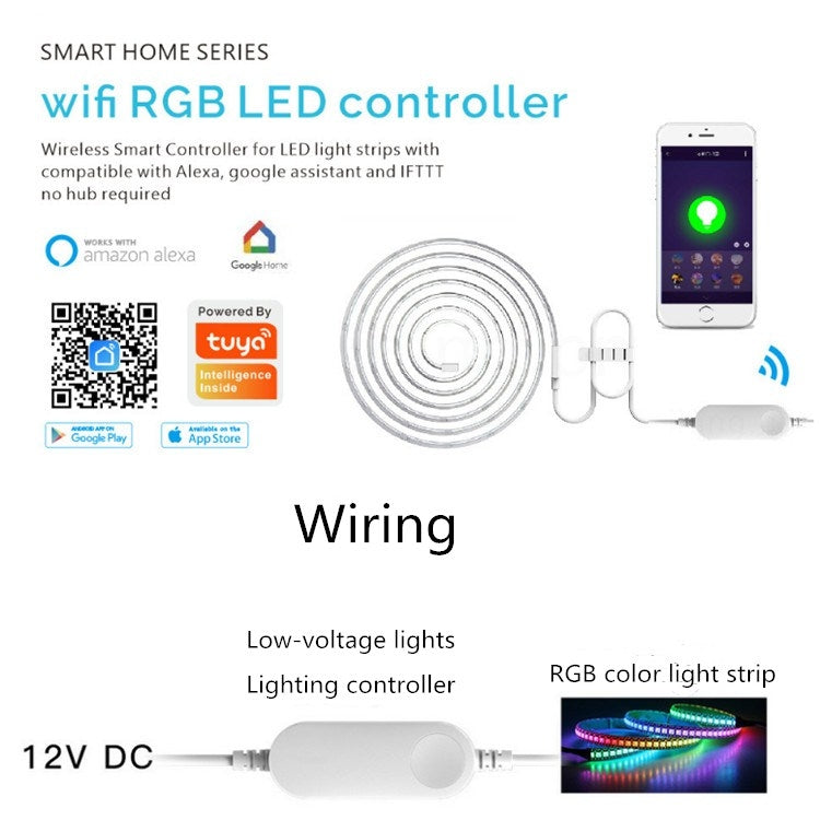 RGB LED Controller Dimming Toning WiFi Control Light Belt Controller - RGB Controller by buy2fix | Online Shopping UK | buy2fix
