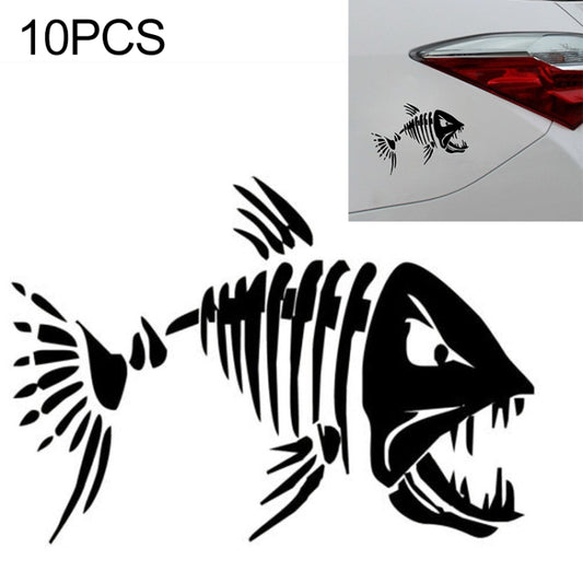 10 PCS YOJA Mad Fish Funny Decal Car Window Decoration Vinyl Stickers Motorcycle Accessories, Size: 11x7cm (Black) - Decorative Sticker by buy2fix | Online Shopping UK | buy2fix