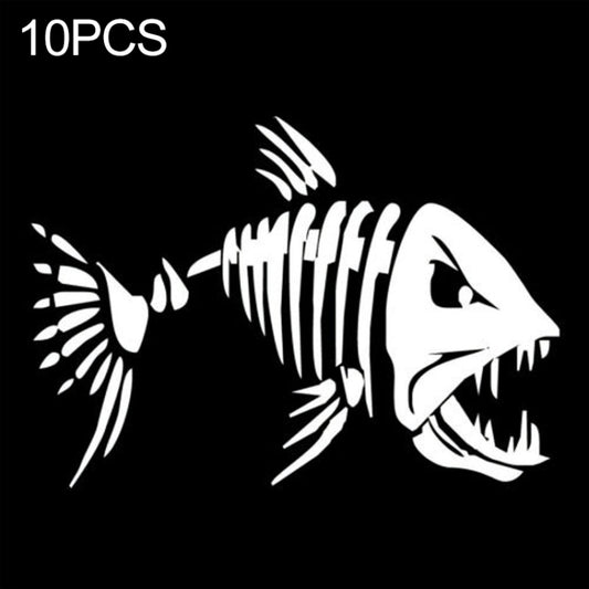 10 PCS YOJA Mad Fish Funny Decal Car Window Decoration Vinyl Stickers Motorcycle Accessories, Size: 11x7cm (Silver) - Decorative Sticker by buy2fix | Online Shopping UK | buy2fix