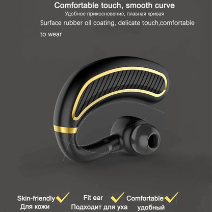 Business Bluetooth Earphone Wireless Headphone with Mic 24 Hours Work Time Bluetooth Headset for iPhone Android  phone(Black Gold) - Bluetooth Earphone by buy2fix | Online Shopping UK | buy2fix