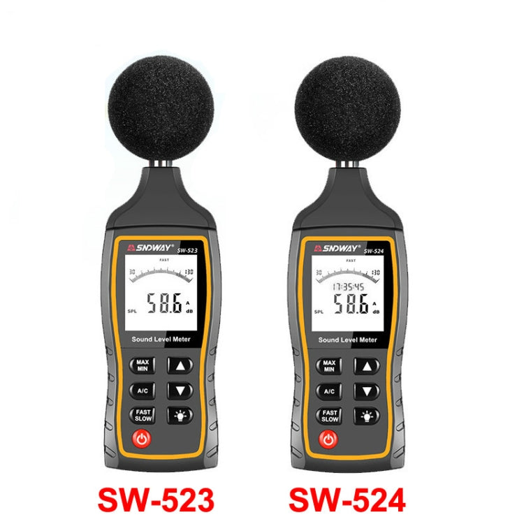 SNDWAY Handheld High Precision Noise Decibel Meter, Model:SW523 - Light & Sound Meter by SNDWAY | Online Shopping UK | buy2fix