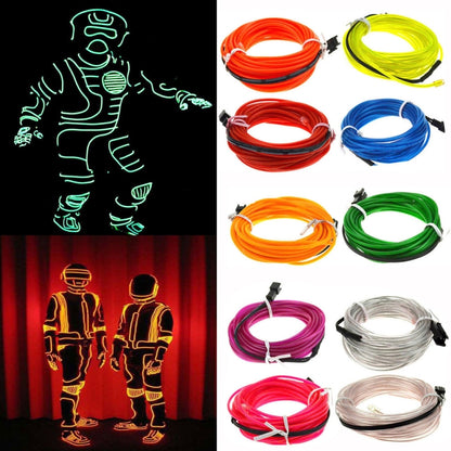 Flexible LED Light EL Wire String Strip Rope Glow Decor Neon Lamp USB Controlle 3M Energy Saving Mask Glasses Glow Line F277(Blue Light) - Laser Stage Lighting by buy2fix | Online Shopping UK | buy2fix