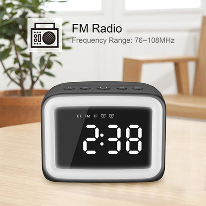 AEC BT-511 Mini LED HD Mirror Bluetooth Speaker, Support 32GB TF Card & 3.5mm AUX & Dual Alarm Clock & Real-time Temperature & Hands-free Calling(Black) - Mini Speaker by AEC | Online Shopping UK | buy2fix