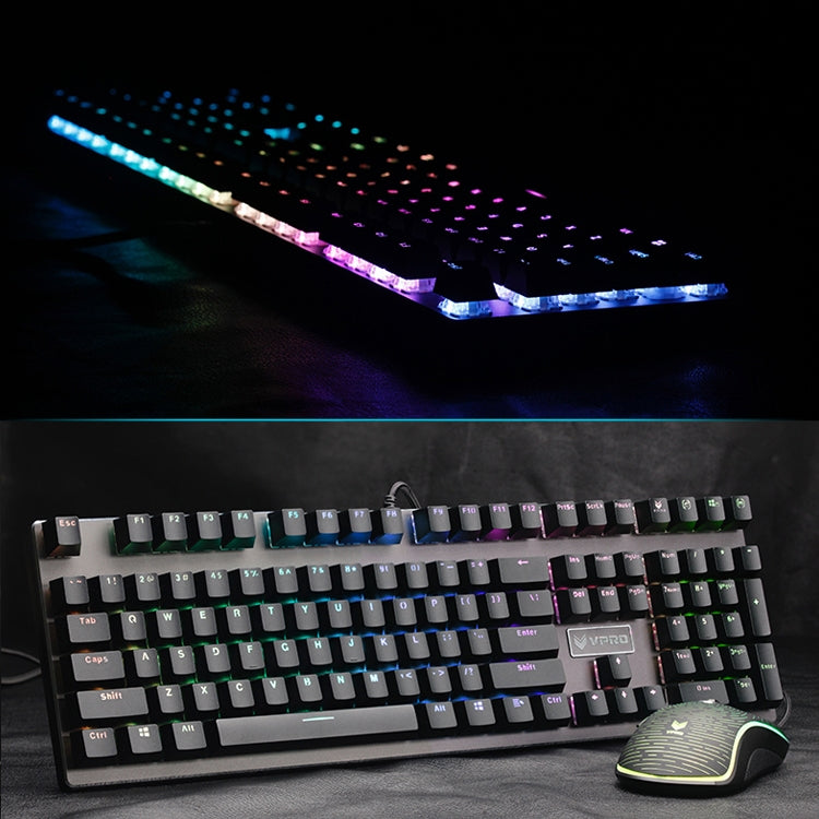 Rapoo V700RGB 104 Keys USB Wired Game Computer without Punching Mechanical Keyboard(Tea Shaft) - Wired Keyboard by Rapoo | Online Shopping UK | buy2fix