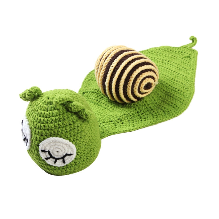 Green Snail White Eyes Newborn Baby Photography Clothes Hand Knitting Hundred Days Baby Photograph Props - Camera Accessories by buy2fix | Online Shopping UK | buy2fix