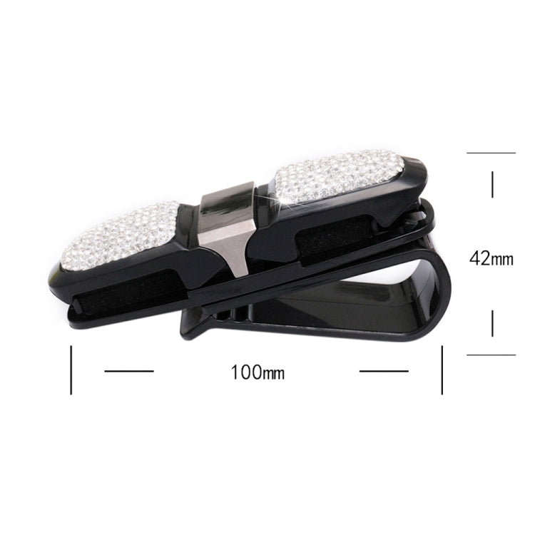 Diamond Mounted Rotating Car Glasses Clip Card Paper Holder Clips(AB Color) - Sunglasses & Glasses Clips by Dabond | Online Shopping UK | buy2fix