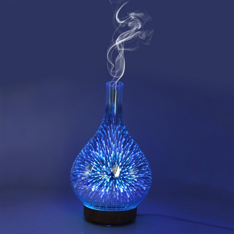 STB-XB10 3D Fireworks 7 Colors LED Night Light Air Humidifier Aroma Essential Oil Diffuser Mist Maker, Plug Type:UK Plug(Light Wood Grain) - Home & Garden by buy2fix | Online Shopping UK | buy2fix