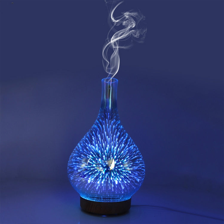 STB-XB10 3D Fireworks 7 Colors LED Night Light Air Humidifier Aroma Essential Oil Diffuser Mist Maker, Plug Type:AU Plug(Light Wood Grain) - Home & Garden by buy2fix | Online Shopping UK | buy2fix