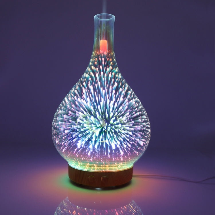STB-XB10 3D Fireworks 7 Colors LED Night Light Air Humidifier Aroma Essential Oil Diffuser Mist Maker, Plug Type:AU Plug(Light Wood Grain) - Home & Garden by buy2fix | Online Shopping UK | buy2fix