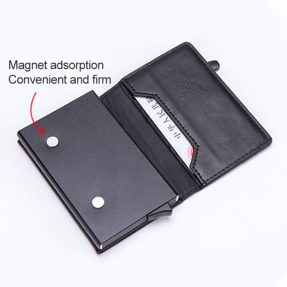 Magnetic RFID Bag Multifunctional Aluminum Automatic Pop-up Credit Card Package(Blue) - Antimagnetic RFID Package by buy2fix | Online Shopping UK | buy2fix