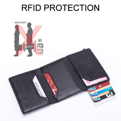 Magnetic RFID Bag Multifunctional Aluminum Automatic Pop-up Credit Card Package(Blue) - Antimagnetic RFID Package by buy2fix | Online Shopping UK | buy2fix