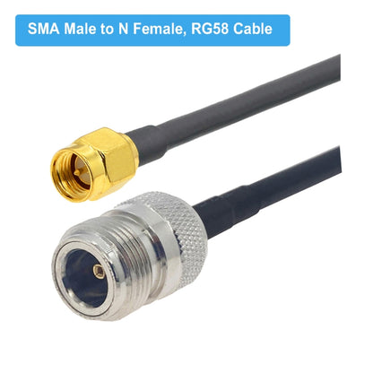 SMA Male to N Female RG58 Coaxial Adapter Cable, Cable Length:1m - Connectors by buy2fix | Online Shopping UK | buy2fix