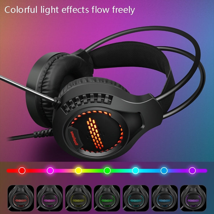 Smailwolf AK3 3.5mm Double Plug Version Game Wired Luminous Desktop Computer Headset(White) - Multimedia Headset by AK3 | Online Shopping UK | buy2fix