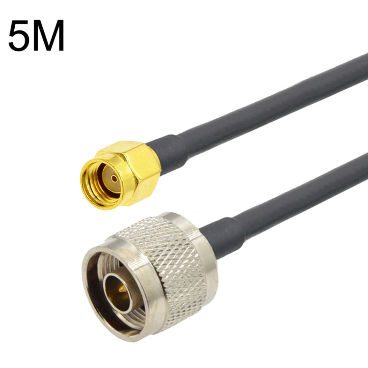 RP-SMA Male to N Male RG58 Coaxial Adapter Cable, Cable Length:5m - Connectors by buy2fix | Online Shopping UK | buy2fix