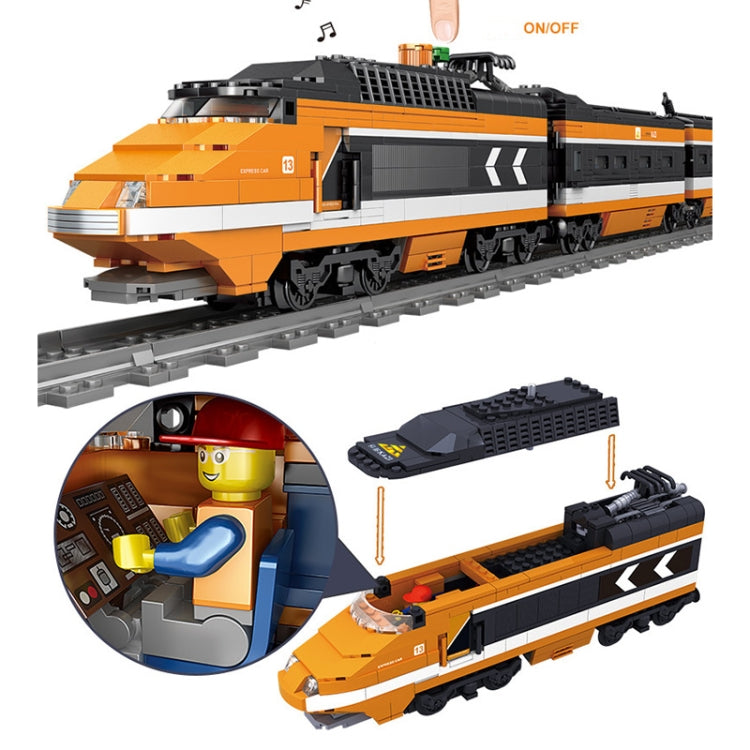 City Train Series Assembled Building Blocks Simulation Electric Rail Train Puzzle Toys(98223) - Building Blocks by buy2fix | Online Shopping UK | buy2fix