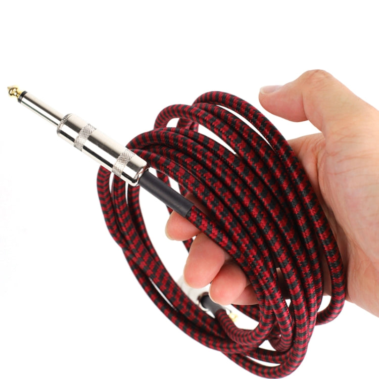 Guitar Connection Wire Folk Bass Performance Noise Reduction Elbow Audio Guitar Wire, Size:10m(Red Black) - Consumer Electronics by buy2fix | Online Shopping UK | buy2fix