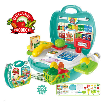 Children Simulation Kitchen Tableware Tool Set Cosmetics Pretend Play House Suitcase Toy, Style:Supermaket - Pretend Play Toys by buy2fix | Online Shopping UK | buy2fix