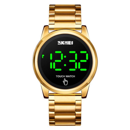 SKMEI 1684 Versatile Sports Steel Belt Men Electronic Watch, Colour:Gold - Alloy Watches by buy2fix | Online Shopping UK | buy2fix