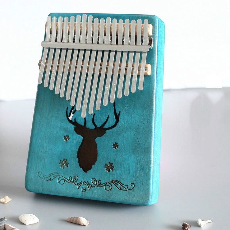 17-tone Kalimba Portable Thumb Piano, Style:Mahogany-Blue (Classic Deer) - Toys & Hobbies by buy2fix | Online Shopping UK | buy2fix