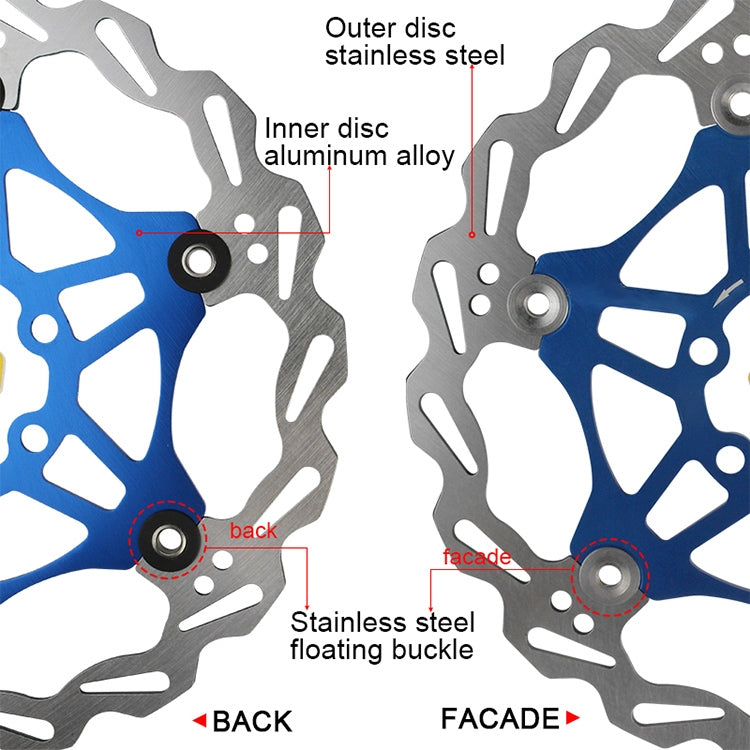 SNAIL FD-01 Mountain Bike Floating Disc Bicycle Brake Pad Six Nail Brake Disc, Size:180mm, Color:Blue - Bicycle Brake Parts by SNAIL | Online Shopping UK | buy2fix