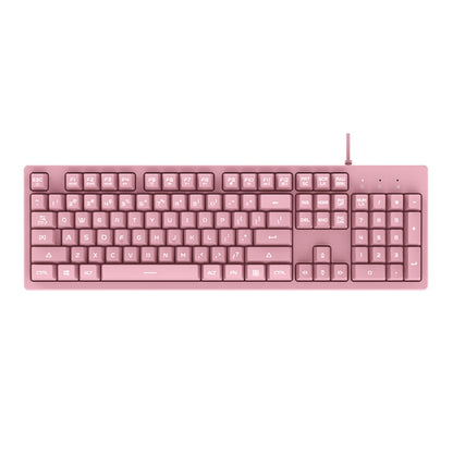 Ajazz DKS100 104 Keys Office Luminous Game Tea Axis Mechanical Keyboard, Cable Length: 1.5m(Cherry Blossom Powder) - Wired Keyboard by Ajazz | Online Shopping UK | buy2fix