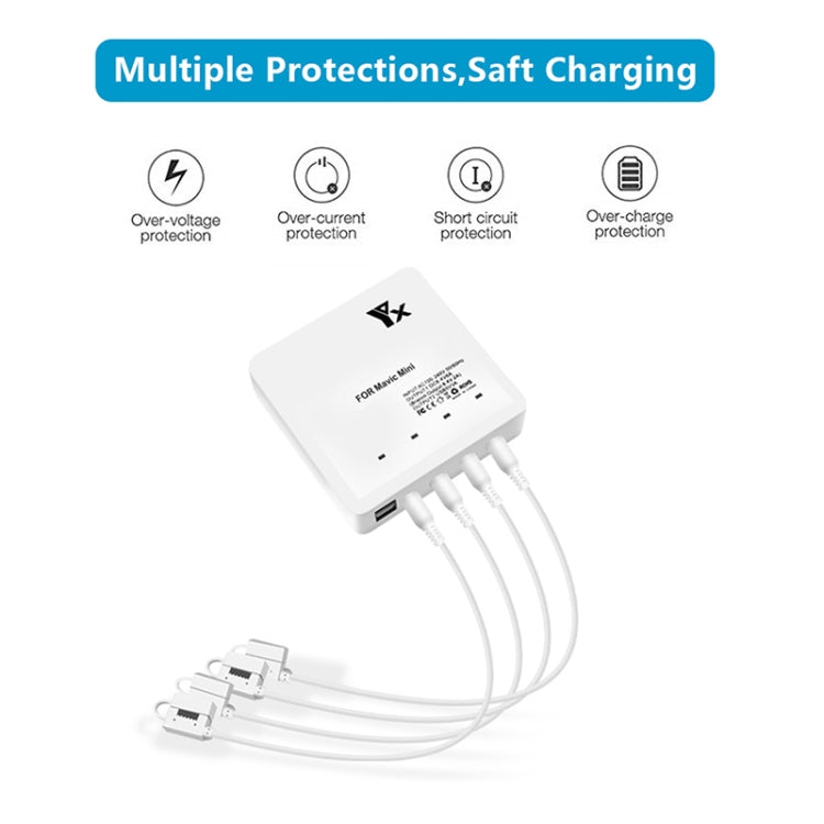 For DJI Mavic Mini Charger Battery USB 6 in 1 Hub Intelligent Battery Controller Charger, Plug Type:US Plug - Other by buy2fix | Online Shopping UK | buy2fix