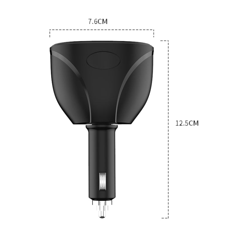 Cigarette Lighter Car Charger Dual USB QC 3.0 Dual Fast Charging 6A Car Charger(Classic Black) - In Car by buy2fix | Online Shopping UK | buy2fix