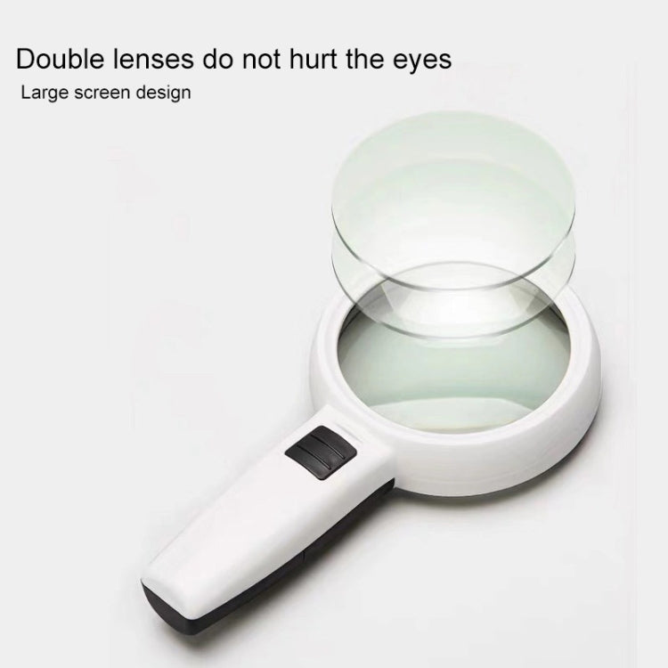 Handheld High-definition Lens with LED Light Reading and Maintenance Magnifying Glass for the Elderly, Style:95mm 10 Times - Consumer Electronics by buy2fix | Online Shopping UK | buy2fix