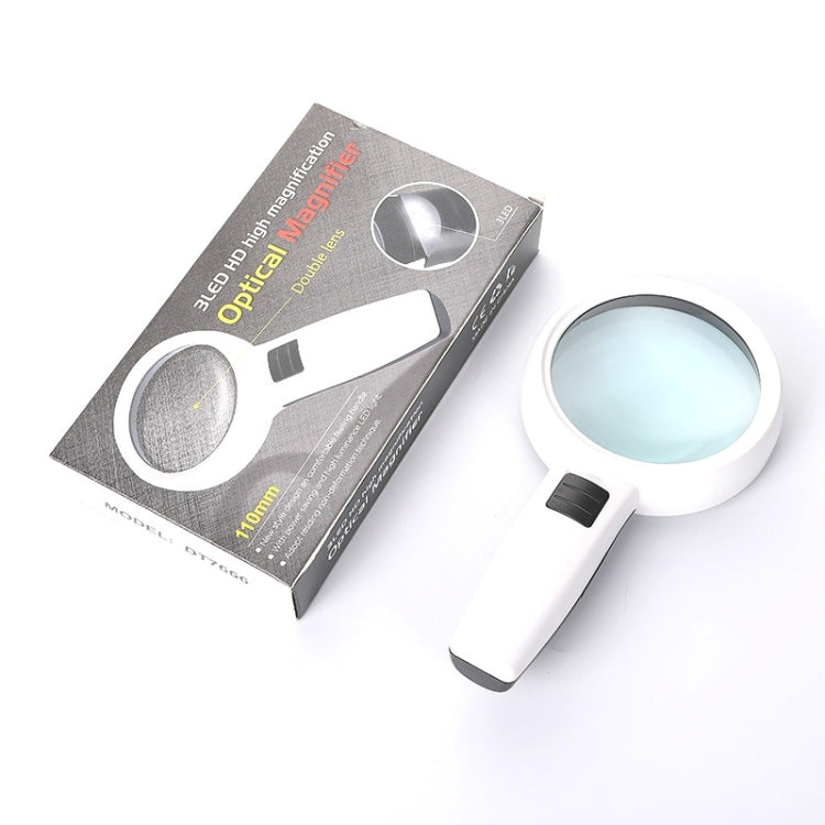 Handheld High-definition Lens with LED Light Reading and Maintenance Magnifying Glass for the Elderly, Style:95mm 10 Times - Consumer Electronics by buy2fix | Online Shopping UK | buy2fix