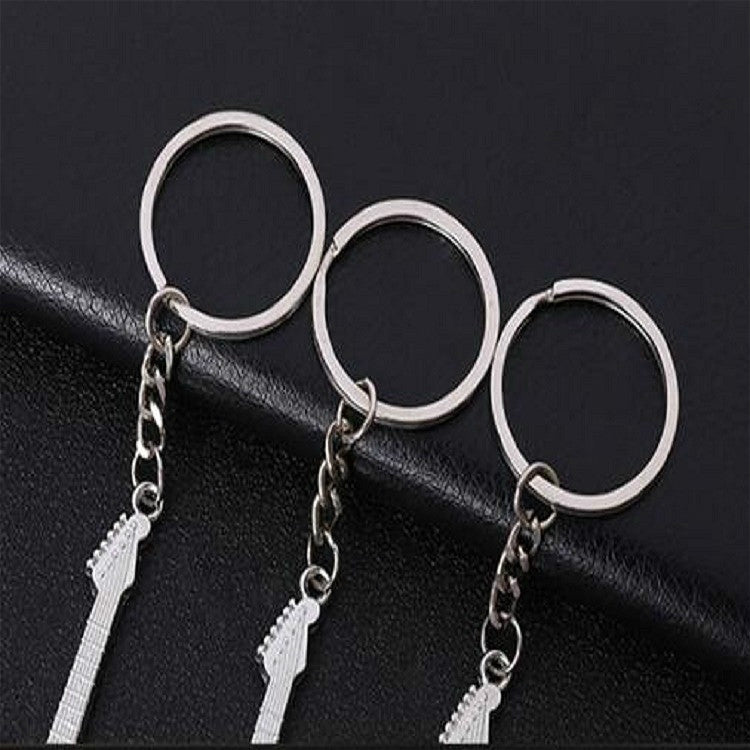 2 PCS Creative Guitar Keychain Metal Musical Instrument Pendant(Blue) - Key Rings by buy2fix | Online Shopping UK | buy2fix