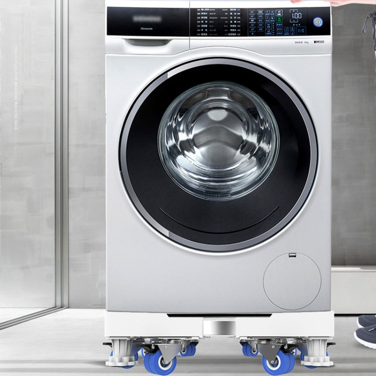 Double Tubes 4 Wheels + 8 Legs Adjustable Stainless Steel Refrigerator Bracket Washing Machine Base Bracket - Home & Garden by buy2fix | Online Shopping UK | buy2fix