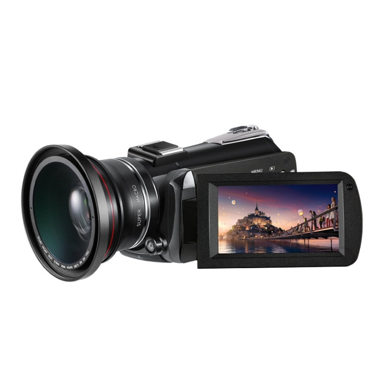 ORDRO AC5 4K HD Night Vision WiFi 12X Optical Zoom Digital Video DV Camera Camcorder, Style:Standard + Microphone(Black) - Video Cameras by ORDRO | Online Shopping UK | buy2fix