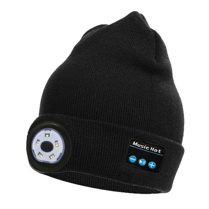 Outdoor Night Running Night Fishing LED Light Illumination Bluetooth 5.0 Knitted Hat - Smart Wear by buy2fix | Online Shopping UK | buy2fix