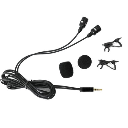 Wired Lavalier Microphone Condenser Double Head Microphone Two People Live Mobile Phone K Song Microphone, Specification: 515PU Bag(Black) - Consumer Electronics by buy2fix | Online Shopping UK | buy2fix