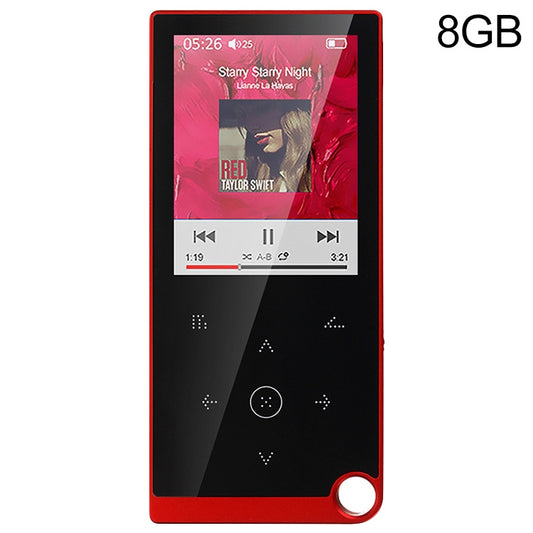 E05 2.4 inch Touch-Button MP4 / MP3 Lossless Music Player, Support E-Book / Alarm Clock / Timer Shutdown, Memory Capacity: 8GB without Bluetooth(Red) - Consumer Electronics by buy2fix | Online Shopping UK | buy2fix