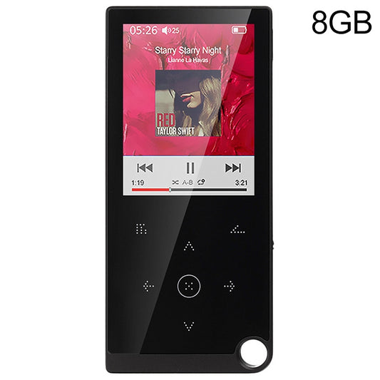 E05 2.4 inch Touch-Button MP4 / MP3 Lossless Music Player, Support E-Book / Alarm Clock / Timer Shutdown, Memory Capacity: 8GB without Bluetooth(Black) - Consumer Electronics by buy2fix | Online Shopping UK | buy2fix