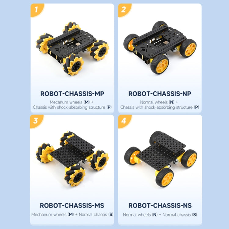 Waveshare Smart Mobile Robot Chassis Kit, Chassis:Normal(Normal Wheels) - Robotics Accessories by Waveshare | Online Shopping UK | buy2fix