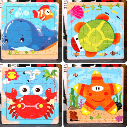 5 PCS KBX-017 Children Wooden Picture Puzzle Baby Early Education Toys(Starfish) - Puzzle Toys by buy2fix | Online Shopping UK | buy2fix