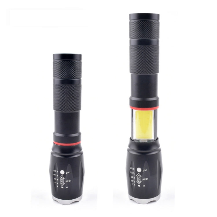 Telescopic Zoom Strong Light Flashlight Strong Magnetic Rechargeable LED Flashlight, Colour: Black Head (No Battery, No Charger) - LED Flashlight by buy2fix | Online Shopping UK | buy2fix