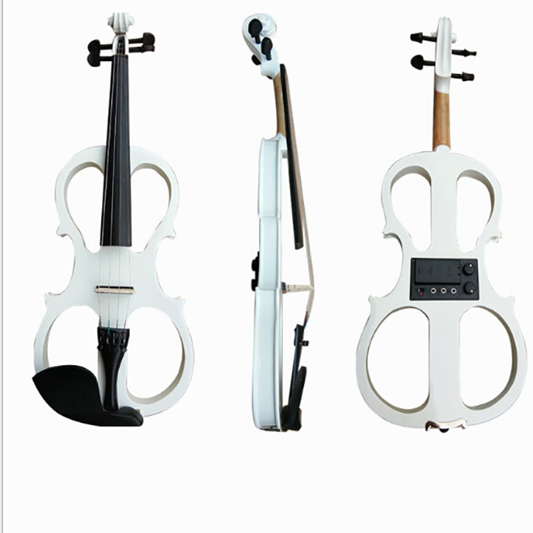 YS030 4 / 4 Wooden Manual Electronic Violin for Beginners, with Bag(White) - Stringed Instruments by buy2fix | Online Shopping UK | buy2fix