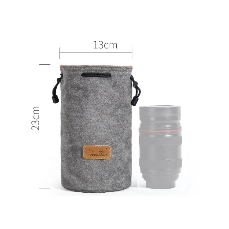 S.C.COTTON Liner Shockproof Digital Protection Portable SLR Lens Bag Micro Single Camera Bag Round Gray M - Camera Accessories by S.C.COTTON | Online Shopping UK | buy2fix