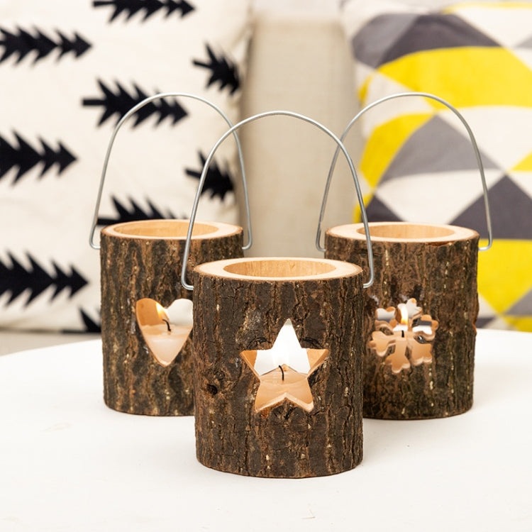 2 PCS 120211 Valentine Day Atmosphere Lamp Candle Holder Cafe Decoration Home Party Decoration Tea Wax Wooden Candle Cup(Snowflake) - Home & Garden by buy2fix | Online Shopping UK | buy2fix