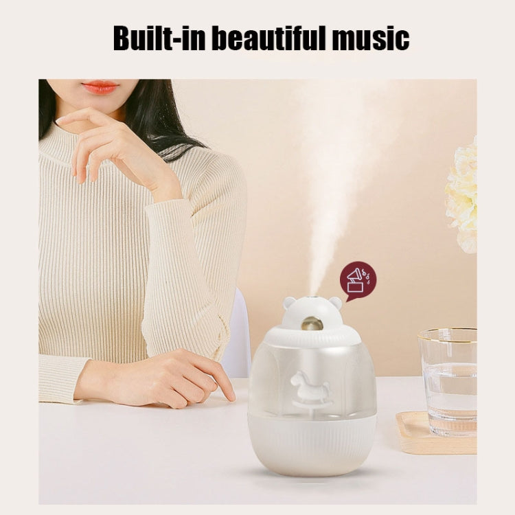 MJ010 USB Air Humidifier Home Small Bedroom Desktop Carousel Air Humidifier with Music Box, USB Plug-in Type(White) - Home & Garden by buy2fix | Online Shopping UK | buy2fix