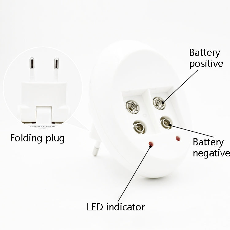 9V L-ion Rechargeable Battery 6F22 9V Lithium Batteries Charger(EU Plug ) - Consumer Electronics by buy2fix | Online Shopping UK | buy2fix